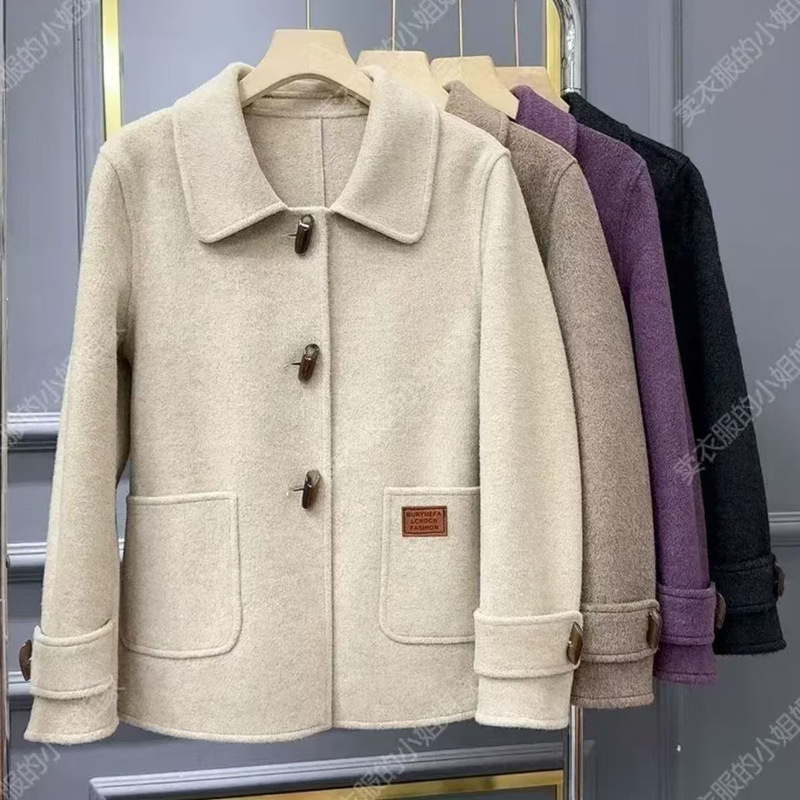 Autumn New Style Horn-Button Wool Coat Short Jacket Korean Version Slimming Versatile Fashion Double-Sided Fleece Thick Coat Versatile Autumn New Style Horn-Button Wool Coat Short Jacket Korean Version Slimming Versatile Fashion Double-Sided Fleece Thick Coat Versatile