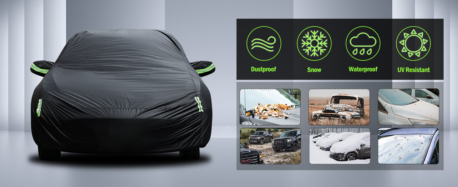 Cross-Border Exclusive Supply of Polyester Taffeta Car Cover 190t, Waterproof and Sun-Proof, Full-Cover Type for Cars, Dust-Proof, Rain-Proof, and Hail-Proof