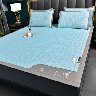 Wholesale latex mat three-piece fitted sheet summer washable thickened ice silk mat foldable mattress