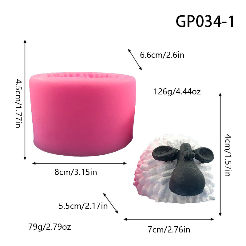 Molde de silicona estilo coreano Ins para alpaca, molde realista de animal de resina para adornos, molde para velas de aromaterapia, en stock.