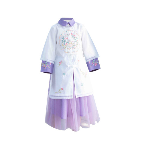 Girls chinese dresses  princess cosplay dress hanfu kids Two piece long sleeve chinese ancient skirt