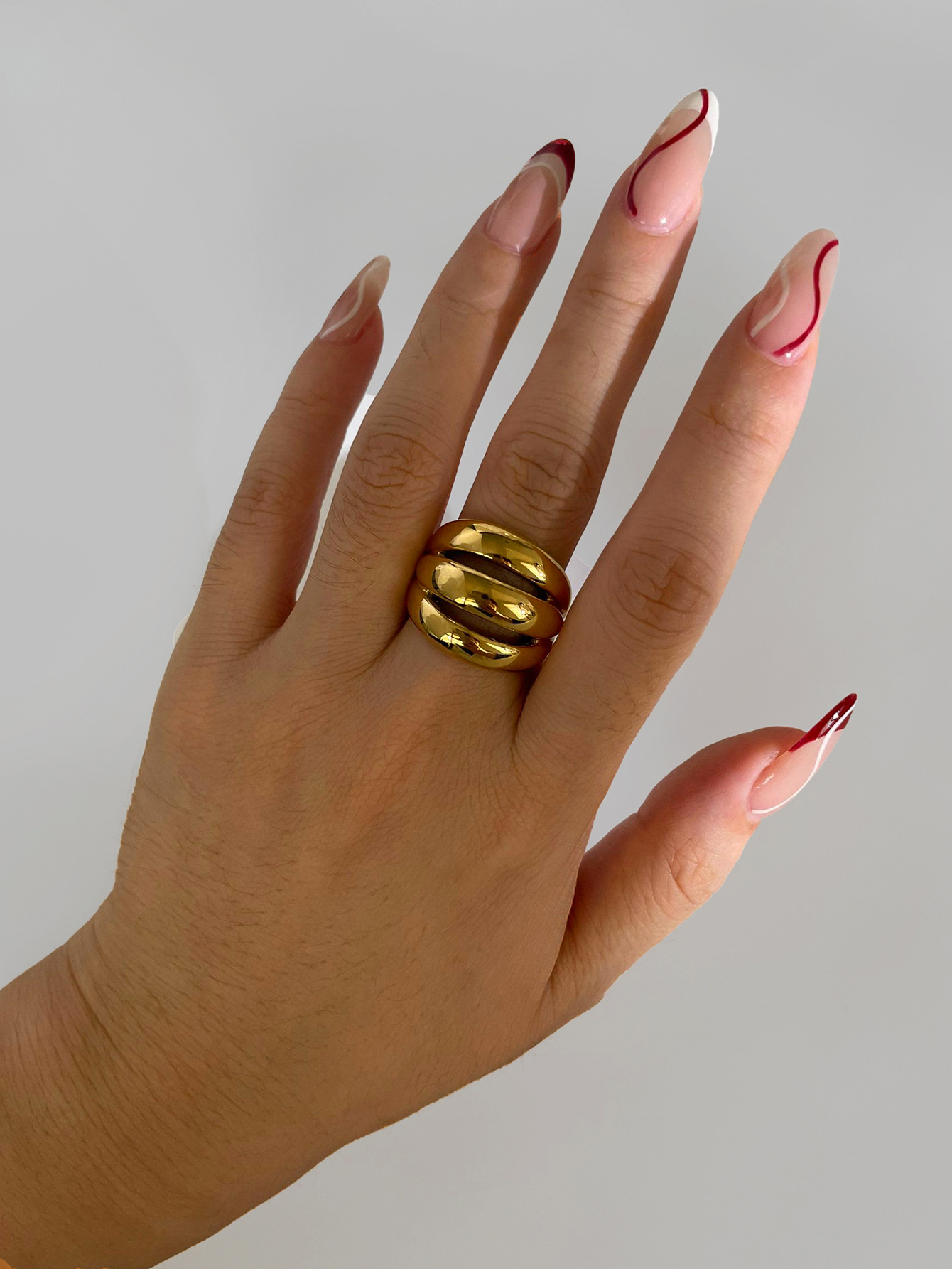 Color Block Pattern Women's Gender 316L Stainless Steel Color Block Waterproof Non Tarnish Surgical Steel Simple Style Classic Style Rings For Women's