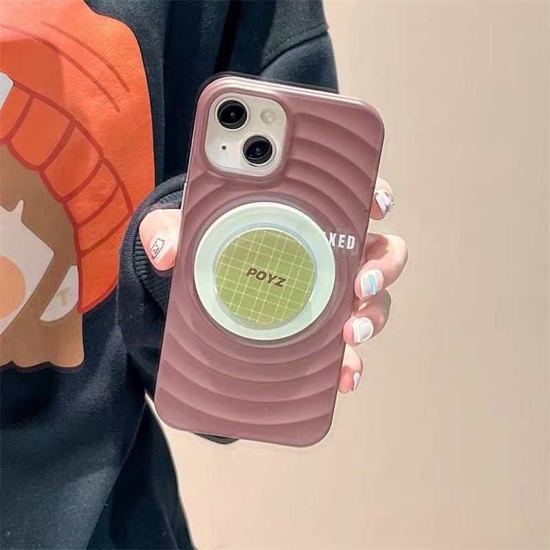 Sencillo de onda magnética de color sólido 16ProMax soporte a cuadros 14 para Apple 15 funda para teléfono móvil 13 pareja 15PM