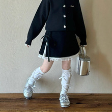 2025秋季新款 女童时髦蝴蝶结蕾丝半身裙韩版女宝宝洋气百搭短裙