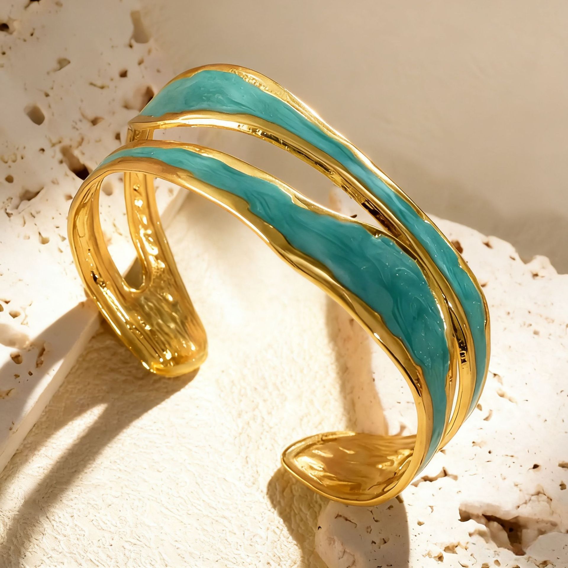 Pulsera doble irregular verde