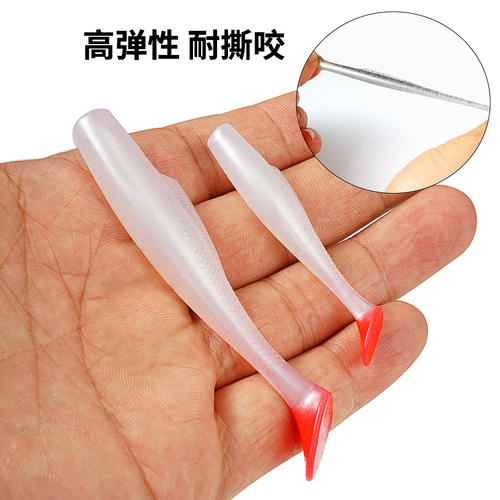 Cross-border floating t-tail soft bait 6cm/1.8g fat worm Luya bait reverse fishing Texas fishing group soft worm bass mandarin fish bait