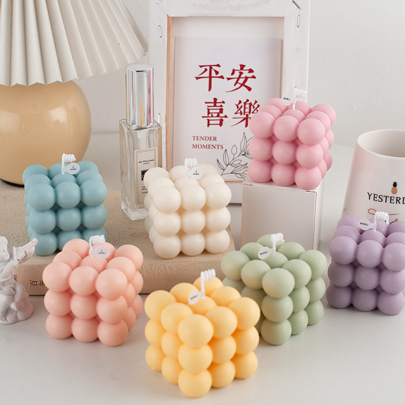 魔方香薰蠟燭家居裝飾擺件節日禮物擺件批發臥室桌面擺放背景