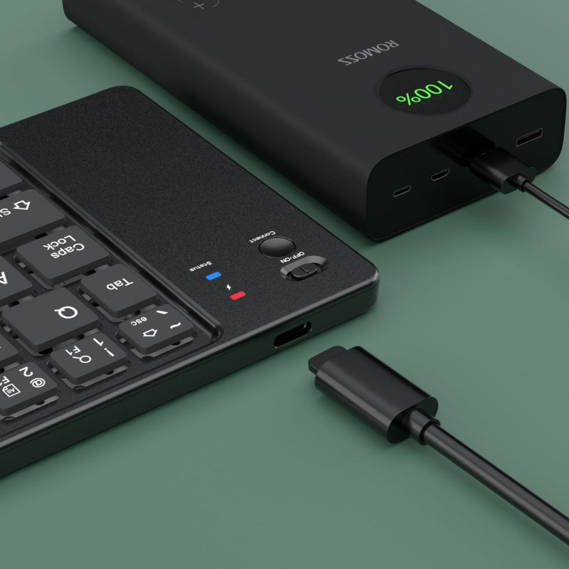 人気の Bluetooth 超薄型折りたたみキーボードは、携帯電話、タブレット、ノートブックをサポートし、折りたたみ式で充電可能で、3 つのデバイスをサポートします。|undefined