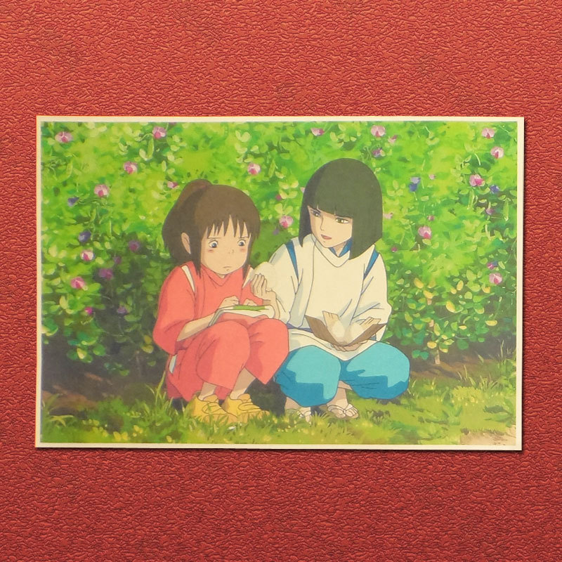 千と千尋の神隠し宮崎駿アニメーションクラフト紙ポスター装飾絵画寮カフェフォトフレーム壁ステッカー|undefined