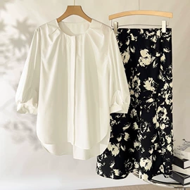 小西装;半身裙;女式衬衫