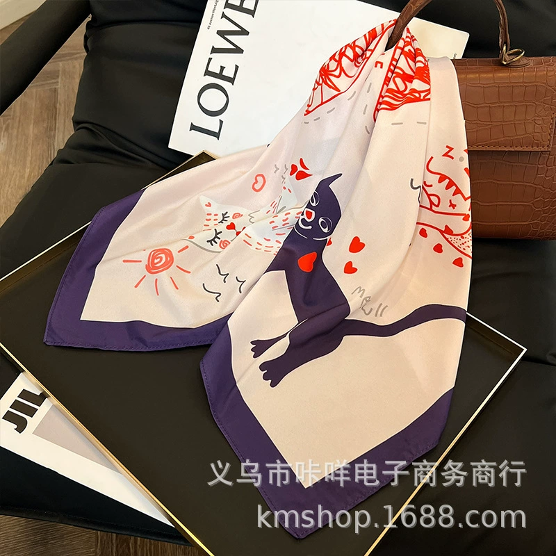 ["(Cross-border trading), fashionable silk autumn scarf, shirt, neckerchief, Korean style"]