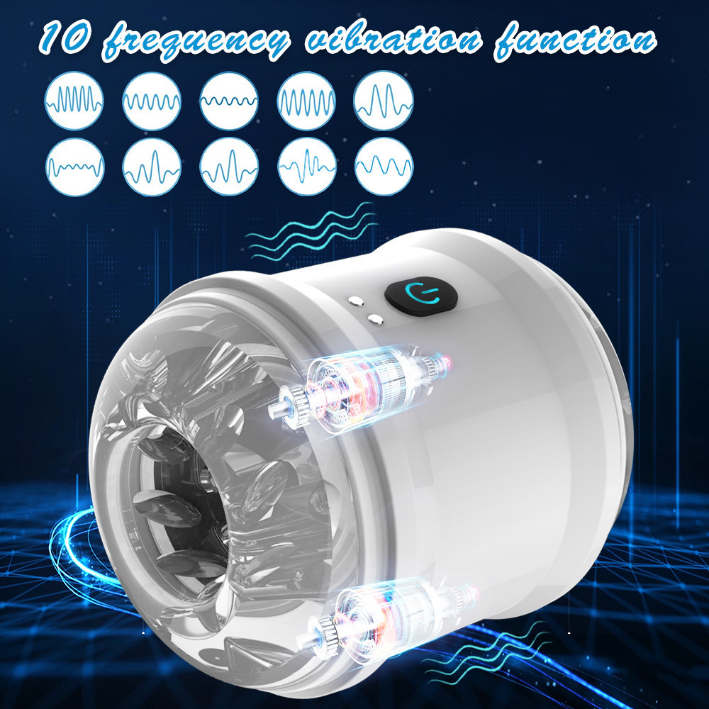 Vibrating Masturbation Cup For Men 10 Frequency Suction Device_voghion.com