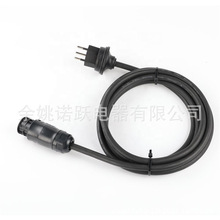 电源线柔性橡胶线BC01母电缆至3针插脚瑞士插头T13