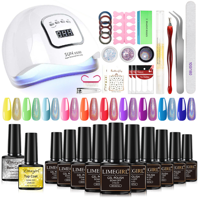 10 Unids Esmalte de Uñas traje de pegamento herramientas de uñas conjunto completo X5 X3 lámpara de sellado capa de pegamento inferior conjunto completo transfronterizo exclusivo para en stock