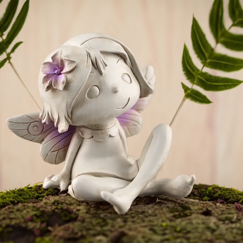  New Product Elf Flower Fairy Resin Ornaments Garden Balcony Desktop Potted Micro-Landscape Small Ornaments Decorations