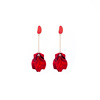 Fashionable retro red demi-season earrings, European style, Korean style