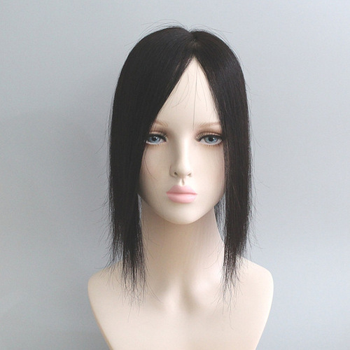 Headpiece Mechanism Top Hairpiece Real Human Hair Breathable Natural Side Part Concealer For Gray Hair Long Hair Piece Cover