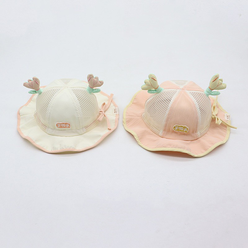 Sombrero para bebés primavera y verano respirable malla mujer bebé pescador sombrero de verano niñas ajustable sombrero de bañera de protección solar