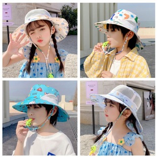 Children's Sunscreen Sun Hat Summer Big Brim Sun Shade UV Protection Fisherman Hat Travel New Baby Hat