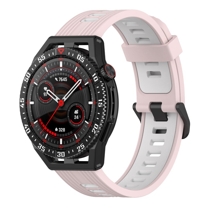 Suitable for Huawei GT3 SE/Watch3pro/watch two-color striped silicone watch strap sports wristband Suitable for Huawei GT3 SE/Watch3pro/watch two-color striped silicone watch strap sports wristband