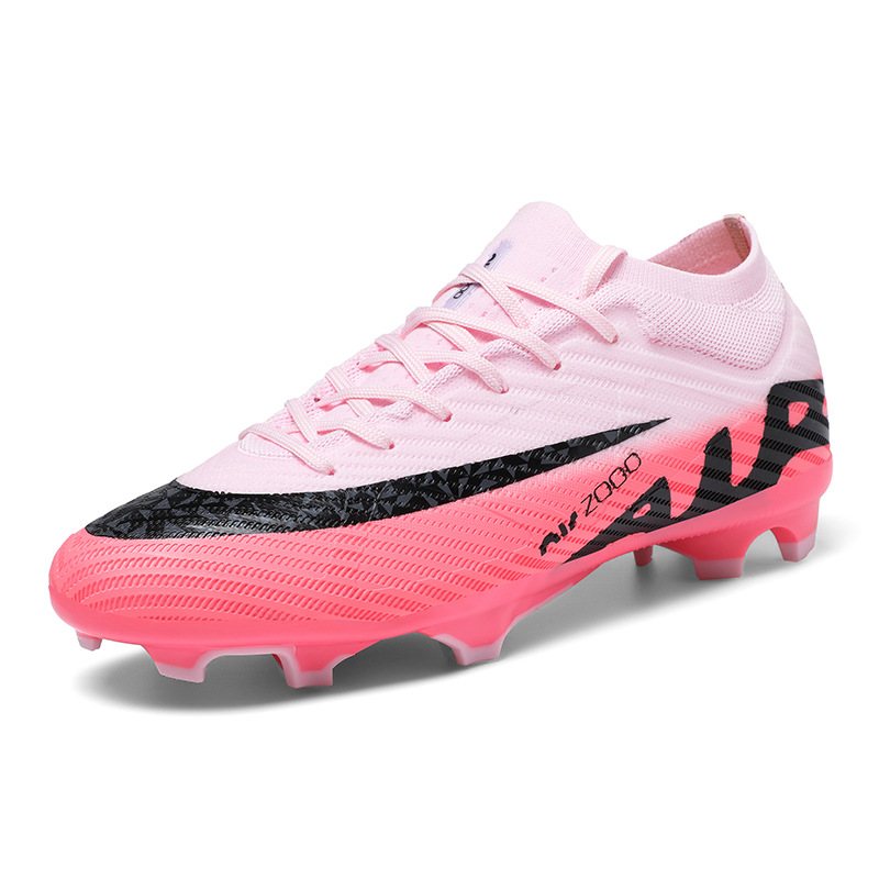 Zapatos de fútbol transfronterizos de alto bajo para hombres y mujeres, zapatos de entrenamiento de fútbol de clavos, zapatos deportivos juveniles