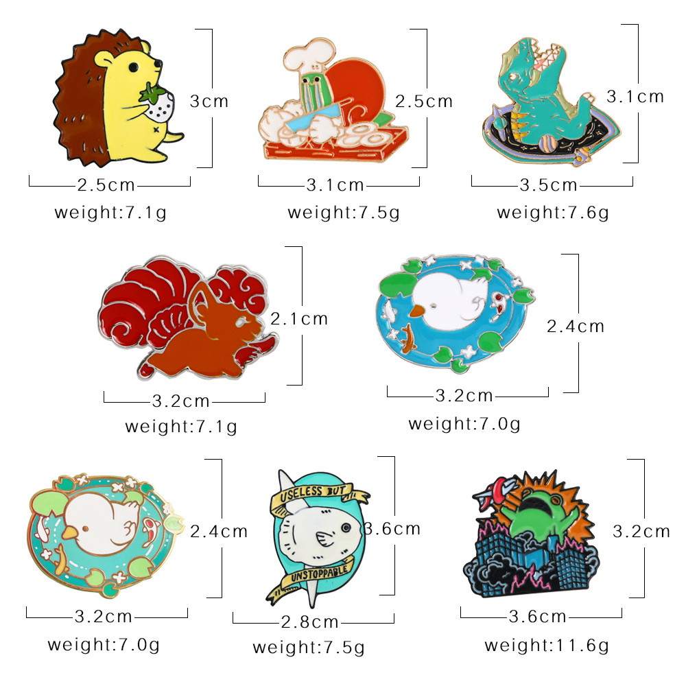 13g Weight Brooches Classification Cartoon Style Pin Frog Alloy Enamel Unisex Brooches