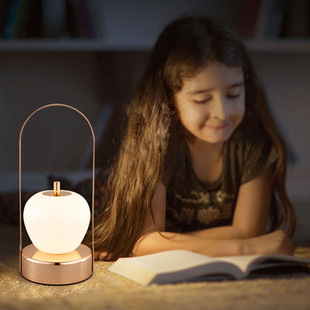 Portable Apple lamp portable rechargeable table lamp creative Led rechargeable touch eye protection table lamp outdoor portable camping lamp