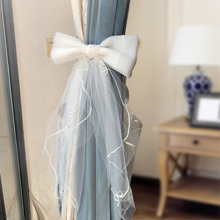 Blackout Curtain Straps with Bows, Girly Style Gauze Curtain Straps, Rope Decorations, Lace Curtain Buckles