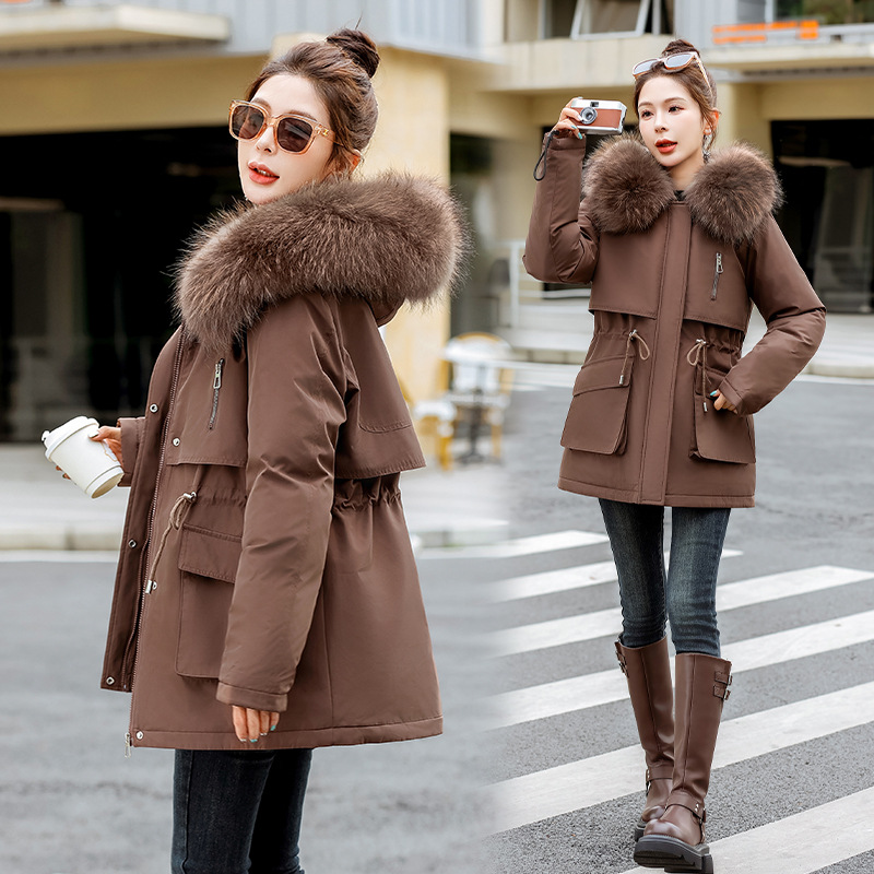 Anti-temporada 2024 nuevo estilo para superar la chaqueta de algodón plumón para mujeres largo estilo coreano chaqueta de algodón suelta chaqueta de invierno