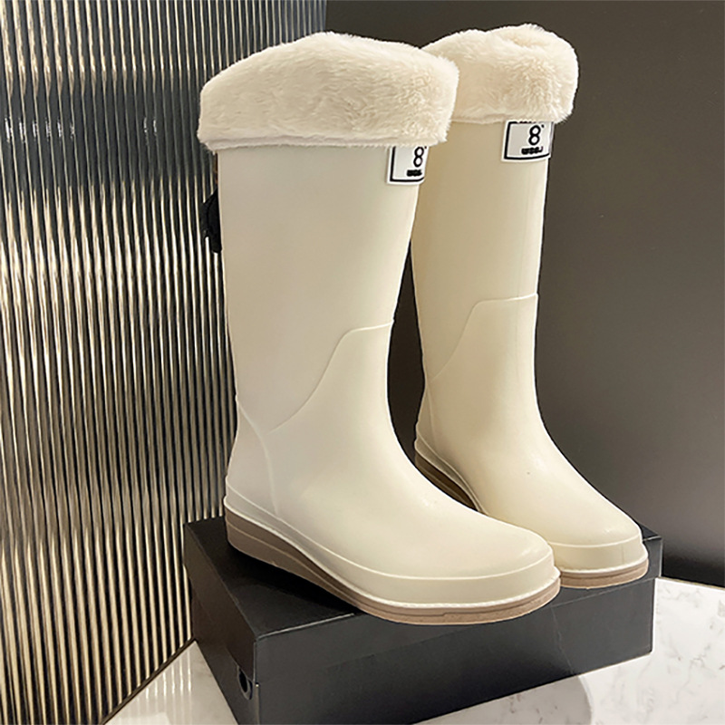 골드-669 여성용 레인 부츠-흰색면