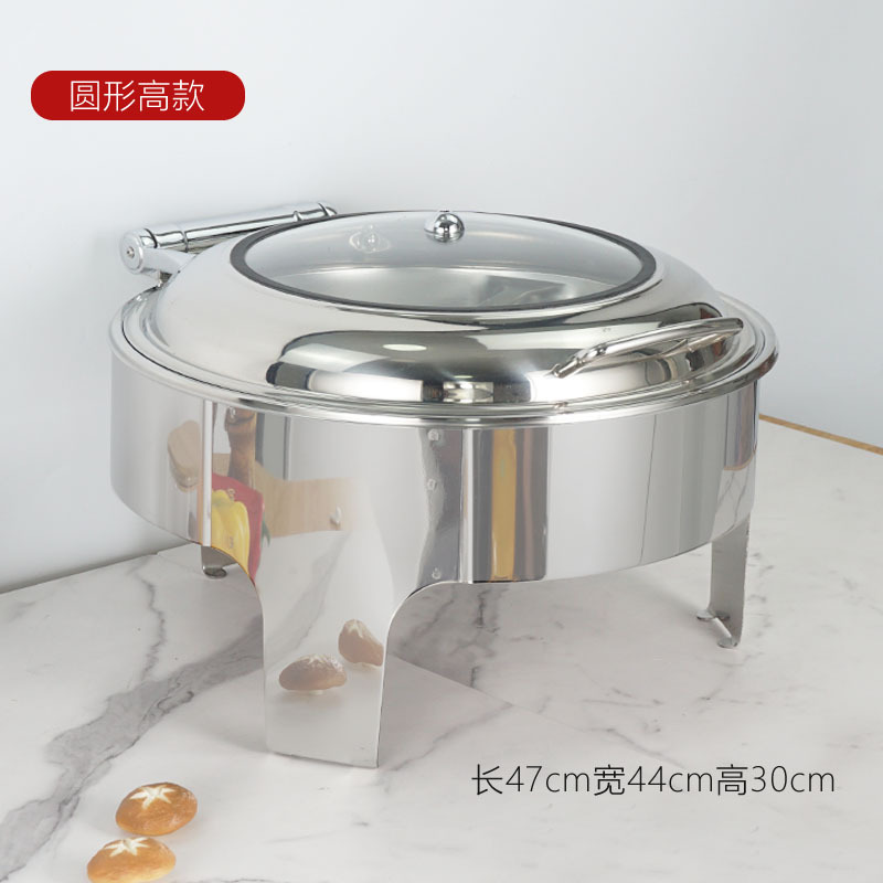 De acero inoxidable de lujo buffet estufa calefacción eléctrica buffet estufa de hotel hidráulico de alimentos cocinados Flip visual olla de aislamiento