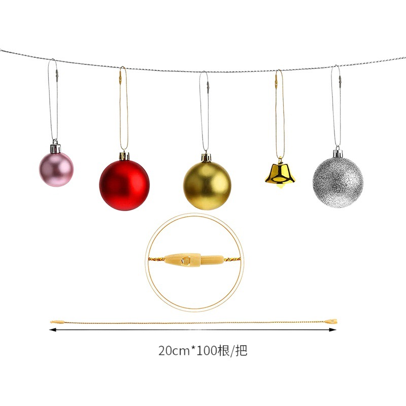 Ventas directas de la fábrica 20cm bala oro y plata alambre etiqueta cuerda Navidad colgante cordón sobre 100 unidades en stock