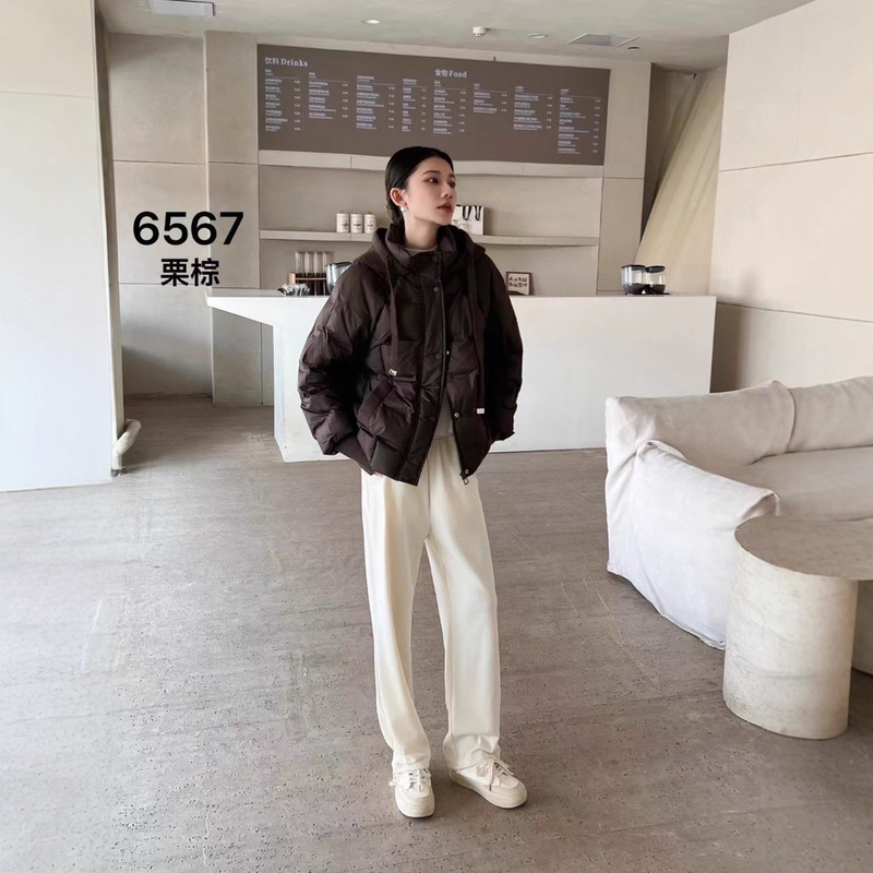 25新款秋冬针织连帽白鸭绒欧货宽松百搭时尚毛线袖女外套|undefined