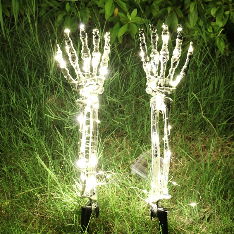 Halloween Skull Decoration Set (SOURCE FACTORY) — Luminous Skull & Hands, 3-piece Ornamental Prop
