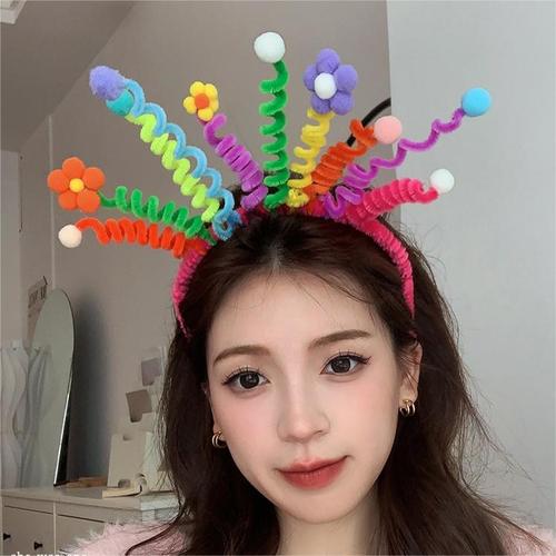 Fun and funny flower twist stick headband girl's birthday party creative headband children's hairpin photo hair bundle headdress