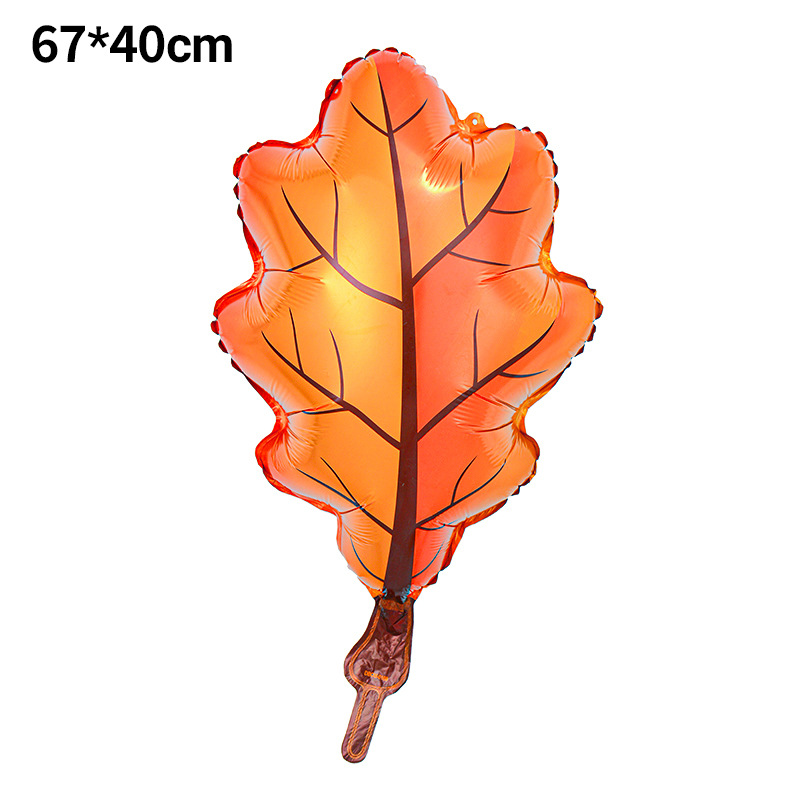 Forma de hoja de otoño globo de película de aluminio hojas decoración de acción de gracias arreglo hoja de arce hoja de tortuga bola de pino globo de calabaza image 7
