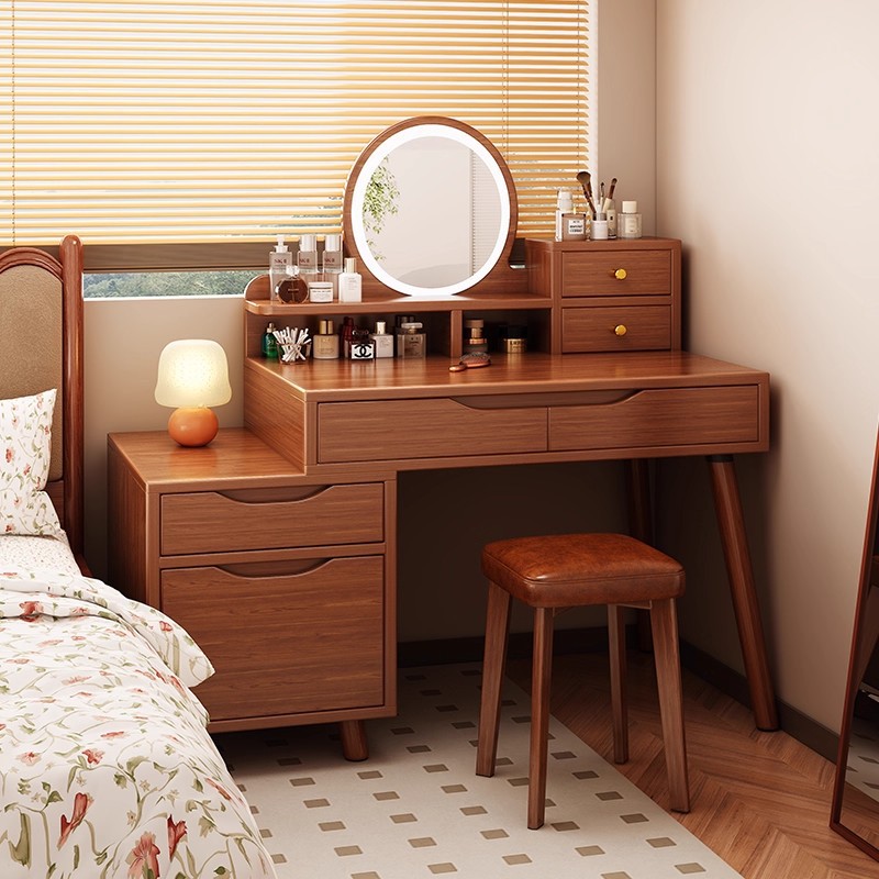 Mesa de maquillaje de estilo tronco moderna y simple 2025 nuevo escritorio de maquillaje tablero retráctil tablero de maquillaje
