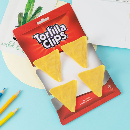 Cartoon creative simulation potato chip clip snack sealing clip plastic clip sealing clip file information long tail clip