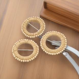 New Fashion Belt Buckle Round Three-Speed Buckle Women's Raffia Buckle Women's Belt Buckle Wrap Buckle Bohemian