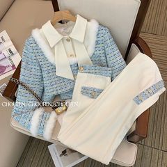 小香风时尚套装秋冬2025新款名媛高级气质洋气上衣阔腿裤两件套女