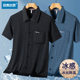 Summer Middle-Aged and Elderly Men's Ice Silk Short-Sleeved Shirts Dad's Summer Quick-Drying Loose Tops Grandpa Cardigan Shirt Thin