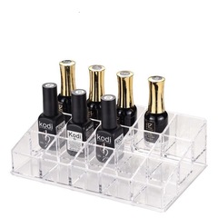 Large Nail Polish Storage Box Transparent Step Color Storage Rack 15 Compartments Lipstick Stand Skincare Small Bottle Display Shelf