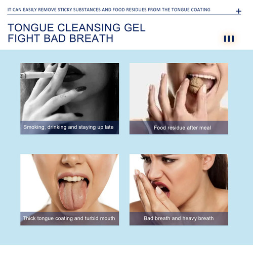 EELHOE Tongue Cleaning Gel with Brush Tongue Cleaning Oral Care Removes Oral Odor and Freshens Breath