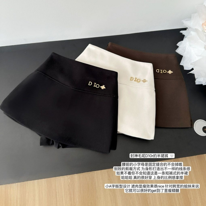 Winter White High Waist Casual Pants Double Side Split Slim Wool Pants Skirt Elegant Hot Girl A- word All-match Pants Women