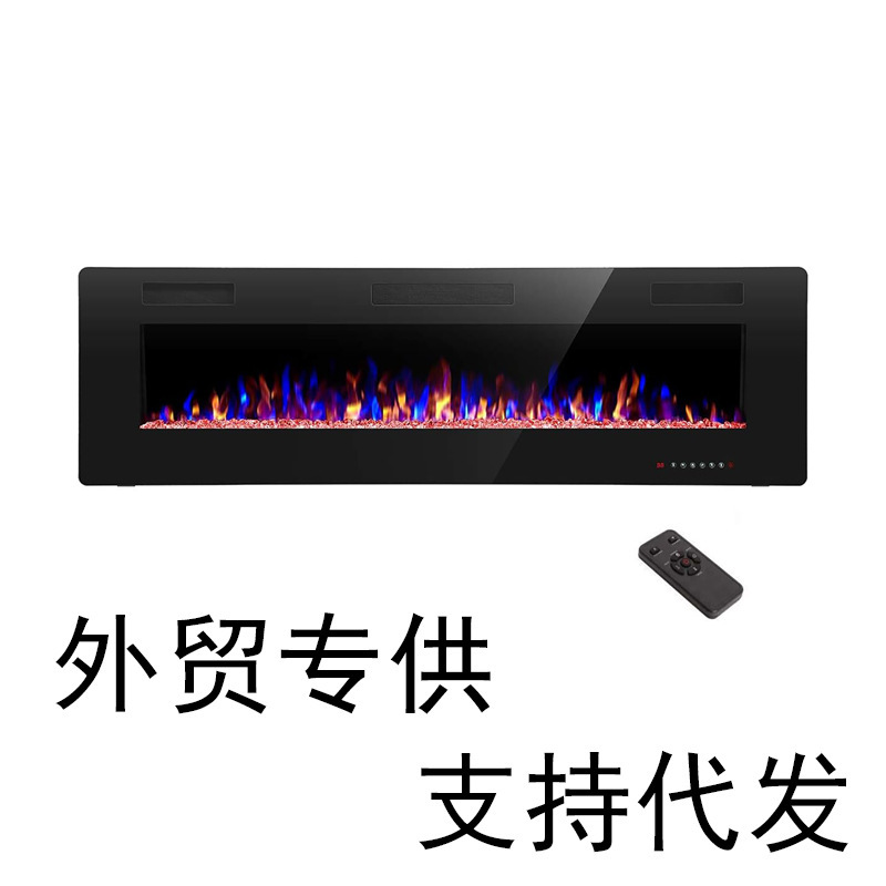 外贸亚马逊欧美爆款美式电壁炉嵌入式电子仿真火焰家用取暖器壁炉