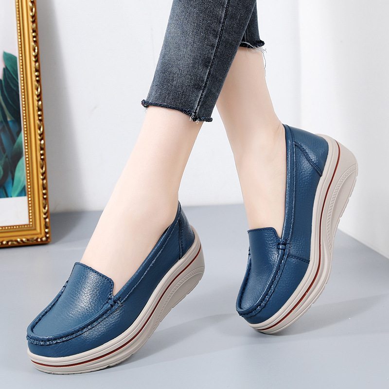 2024 Summer-Autumn European And American Style's Platform Thick-Soled Casual Leather Shoes, Large-Size Loafers For_voghion.com