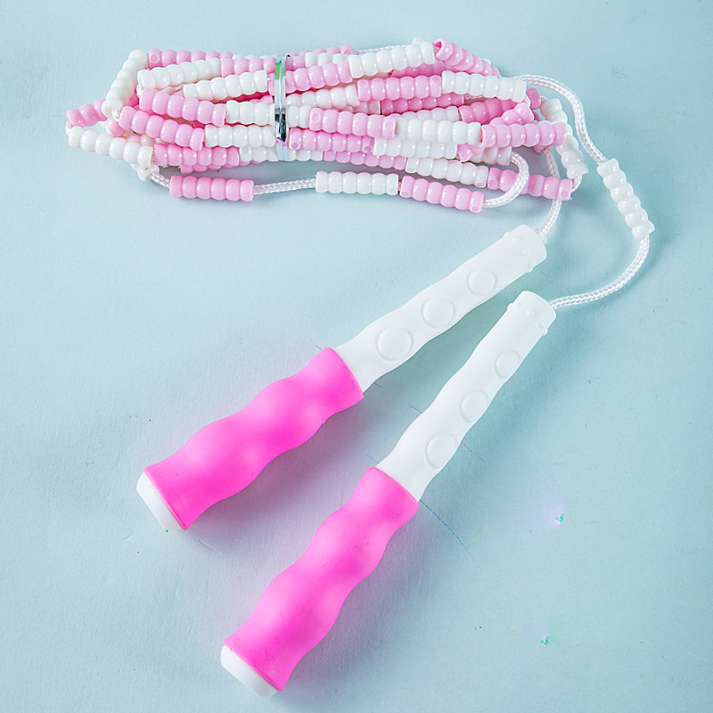 8311 de bambú de saltar cuerda de los niños suave cuentas de saltar cuerda de deportes escolares recomiendan longitud ajustable bolsa de almacenamiento