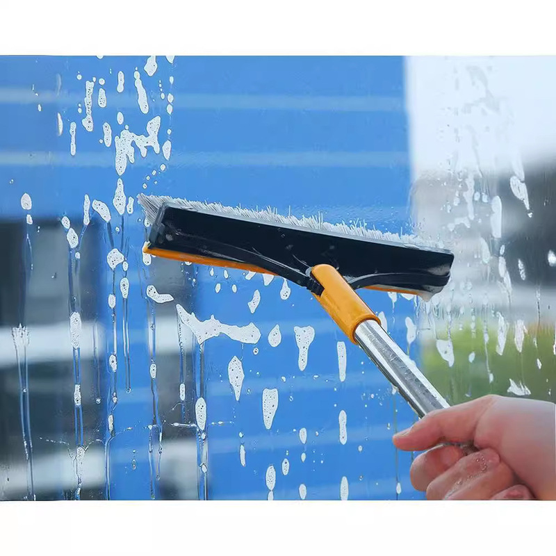 Two-in-one floor brush frosted brush floor brush long handle bristle V-shaped floor brush floor brush no dead corner toilet