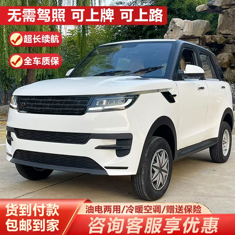 新款电动四轮车家用成人老年代步车新能源油电两用锂电池低速汽车