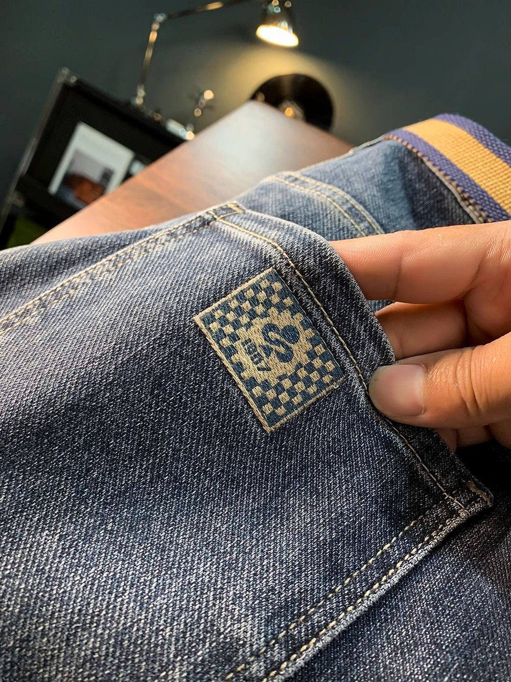 2024 Spring Jeans Men's Korean Edition Trendy Embroidery Fit Slim Straight Leg Fashion Versatile Casual Pants_mkmklike.com